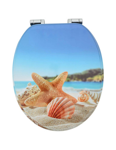 Sedile del WC 2 pcs Conchiglia di mare 44 x 38 cm Pannello MDF