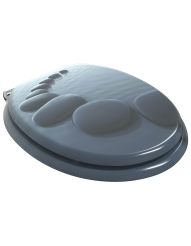 Sedile del WC 2 pcs Grigio 44 x 38 cm Pannello MDF