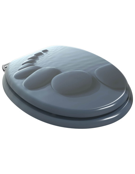 Sedile del WC 2 pcs Grigio 44 x 38 cm Pannello MDF