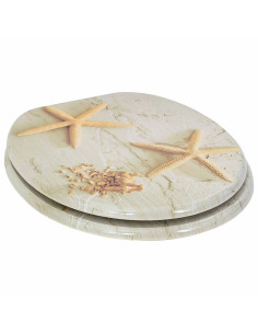 Sedile del WC 2 pcs Giallo e Bianco 44 x 38 cm Pannello MDF 2