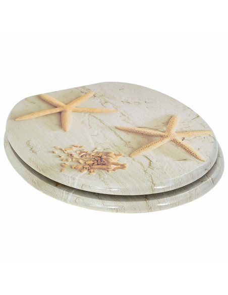 Sedile del WC 2 pcs Giallo e Bianco 44 x 38 cm Pannello MDF