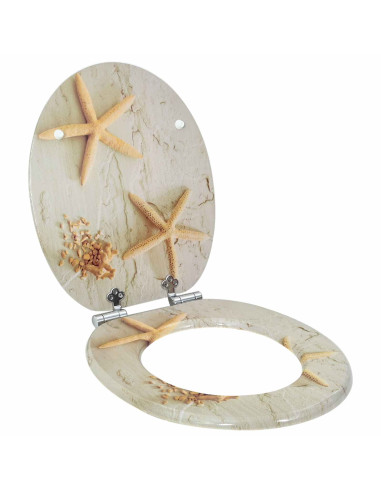 Sedile del WC 2 pcs Giallo e Bianco 44 x 38 cm Pannello MDF