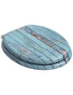 Sedile del WC 2 pcs Blu 44 x 38 cm Pannello MDF 2