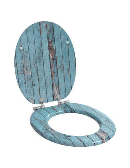 Sedile del WC 2 pcs Blu 44 x 38 cm Pannello MDF