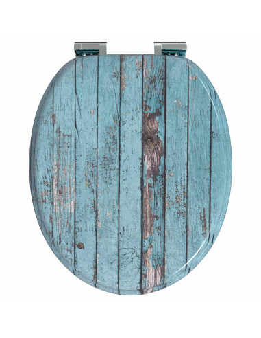 Sedile del WC 2 pcs Blu 44 x 38 cm Pannello MDF