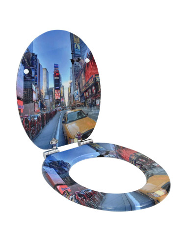 Sedile del WC 2 pcs Multicolore 44 x 38 cm Pannello MDF