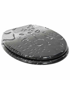 Sedile del WC 2 pcs Grigio 44 x 38 cm Pannello MDF 2