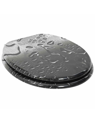 Sedile del WC 2 pcs Grigio 44 x 38 cm Pannello MDF