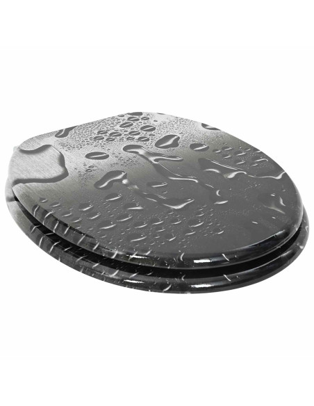 Sedile del WC 2 pcs Grigio 44 x 38 cm Pannello MDF