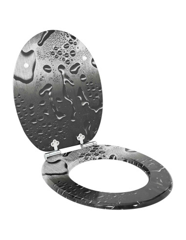 Sedile del WC 2 pcs Grigio 44 x 38 cm Pannello MDF