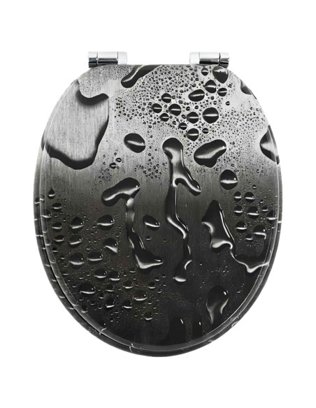 Sedile del WC 2 pcs Grigio 44 x 38 cm Pannello MDF