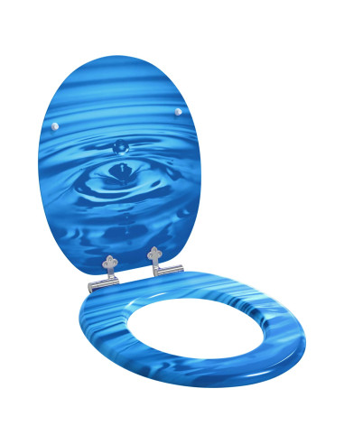 Sedile del WC 2 pcs Goccia blu 44 x 38 cm Pannello MDF