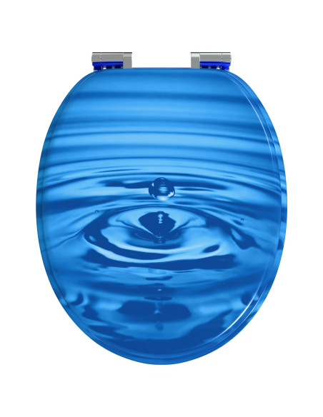 Sedile del WC 2 pcs Goccia blu 44 x 38 cm Pannello MDF