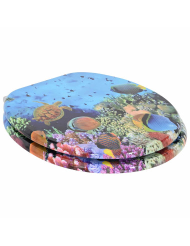 Sedile del WC 2 pcs Blu mare profondo 44 x 38 cm Pannello MDF