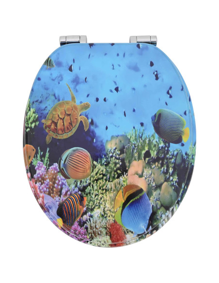 Sedile del WC 2 pcs Blu mare profondo 44 x 38 cm Pannello MDF