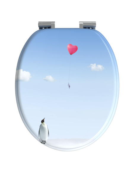 Sedile del WC 2 pcs Blu 44 x 38 cm Pannello MDF