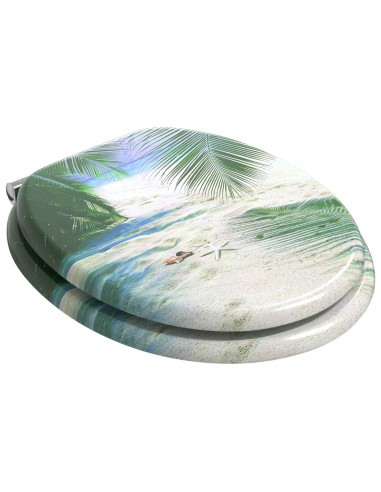 Sedile del WC 2 pcs Verde 44 x 38 cm Pannello MDF