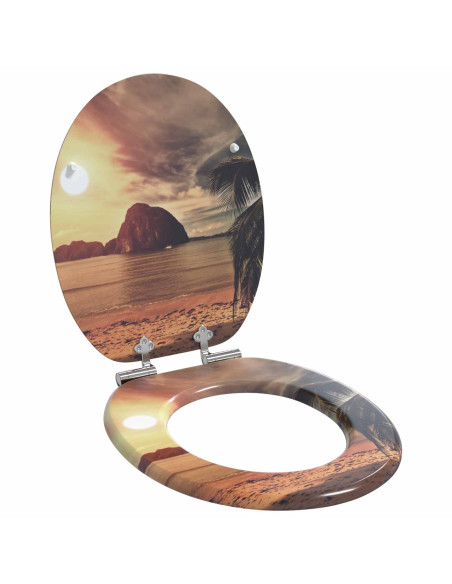 Sedile del WC 2 pcs Arancione 44 x 38 cm Pannello MDF