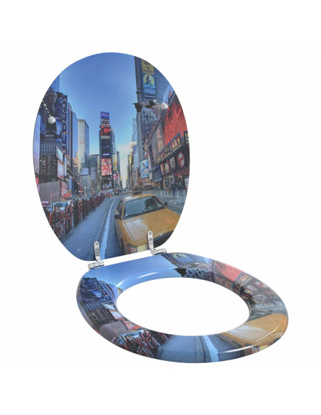 Sedile del WC 2 pcs Grigio 44 x 38 cm Pannello MDF