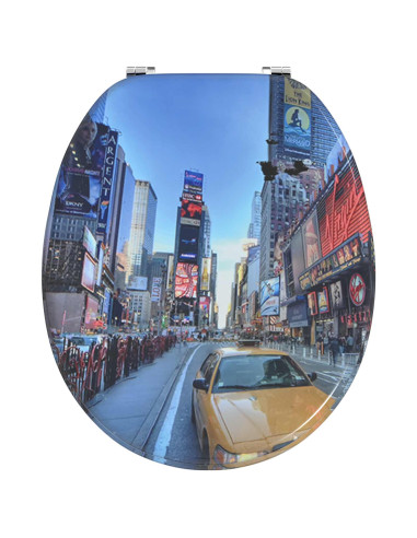 Sedile del WC 2 pcs Grigio 44 x 38 cm Pannello MDF