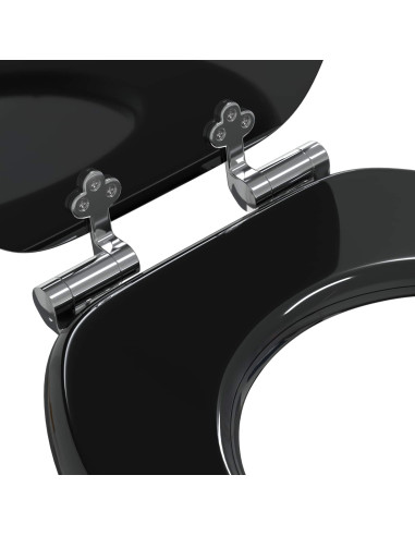 Sedile del WC Nero 44 x 38 cm Pannello MDF