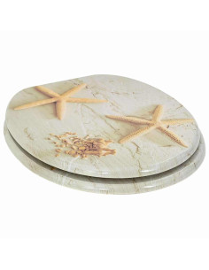 Sedile del WC Giallo e Bianco 44 x 38 cm Pannello MDF 2