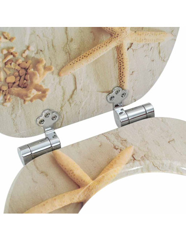 Sedile del WC Giallo e Bianco 44 x 38 cm Pannello MDF