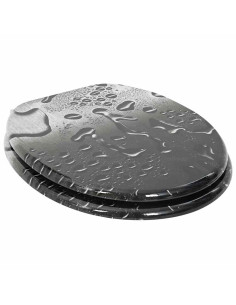 Sedile del WC Grigio 44 x 38 cm Pannello MDF 2