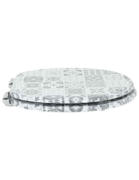 Sedile del WC Porcellana blu e bianca 44 x 38 cm Pannello MDF