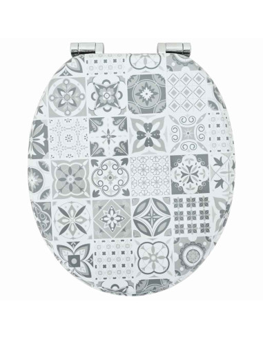 Sedile del WC Porcellana blu e bianca 44 x 38 cm Pannello MDF