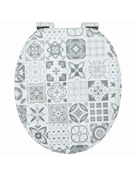 Sedile del WC Porcellana blu e bianca 44 x 38 cm Pannello MDF