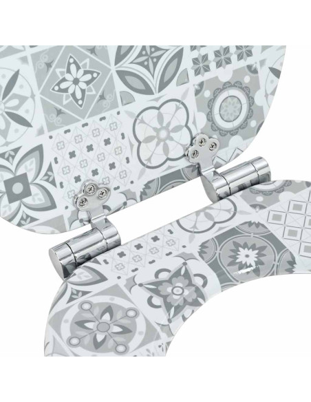 Sedile del WC Porcellana blu e bianca 44 x 38 cm Pannello MDF