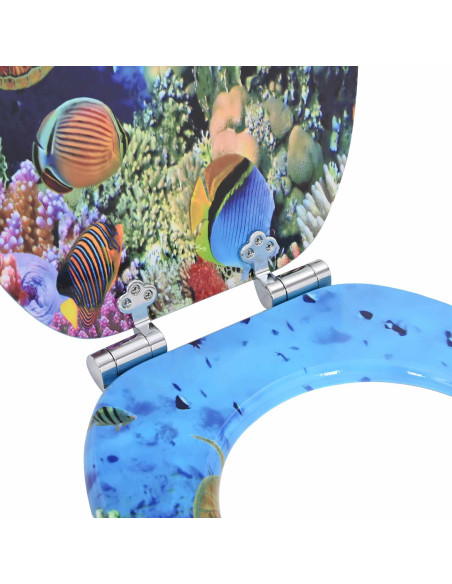 Sedile del WC Blu mare profondo 44 x 38 cm Pannello MDF