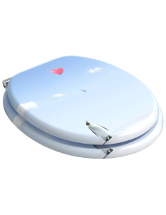 Sedile del WC Blu 44 x 38 cm Pannello MDF 2