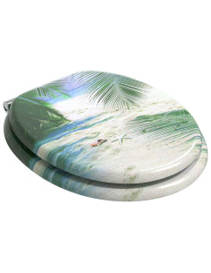 Sedile del WC Verde 44 x 38 cm Pannello MDF 2