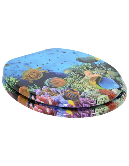 Sedile del WC Blu mare profondo 44 x 38 cm Pannello MDF