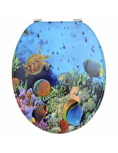 Sedile del WC Blu mare profondo 44 x 38 cm Pannello MDF