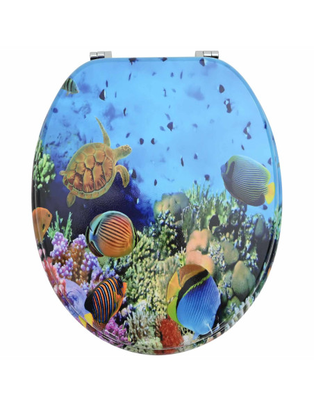 Sedile del WC Blu mare profondo 44 x 38 cm Pannello MDF