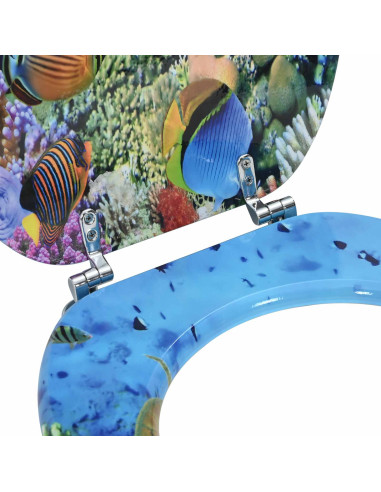 Sedile del WC Blu mare profondo 44 x 38 cm Pannello MDF