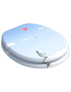 Sedile del WC Blu 44 x 38 cm Pannello MDF 2