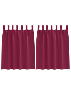 Tende Blackout con Anelli 2 pcs Rosso Vino 140 x 140 cm 2