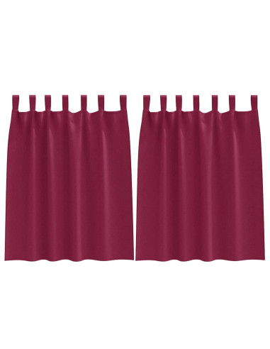 Tende Blackout con Anelli 2 pcs Rosso Vino 140 x 140 cm