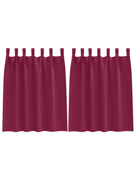Tende Blackout con Anelli 2 pcs Rosso Vino 140 x 140 cm