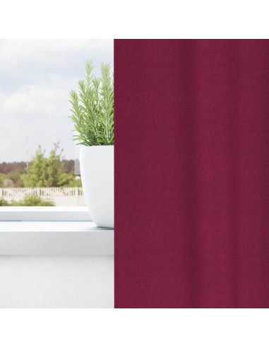 Tende Blackout con Anelli 2 pcs Rosso Vino 140 x 140 cm