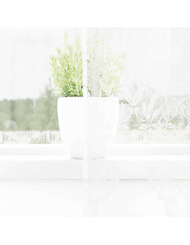 Tenda in Pizzo con tende Bianco 150 x 160 cm Poliestere