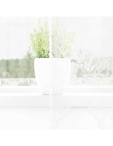 Tenda in Pizzo con tende Bianco 200 x 200 cm Poliestere