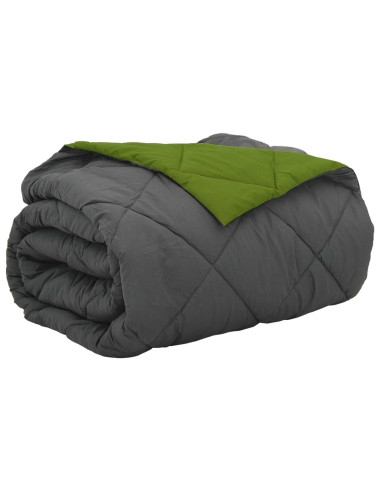 Duvet Estivo Verde e Antracite 200 x 200 cm Microfibra