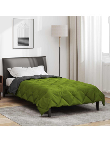 Duvet Estivo Verde e Antracite 220 x 135 cm Microfibra