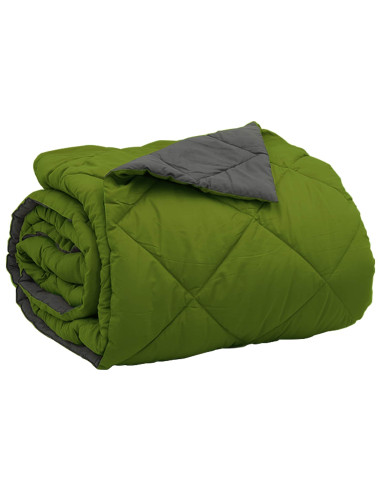 Duvet Estivo Verde e Antracite 220 x 240 cm Microfibra