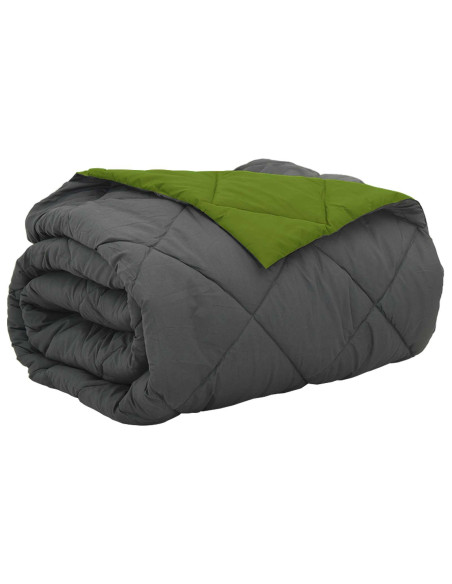 Duvet Estivo Verde e Antracite 220 x 260 cm Microfibra